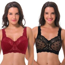 Women's Plus Size Minimizer Lace Full Coverage Unlined Wireless
