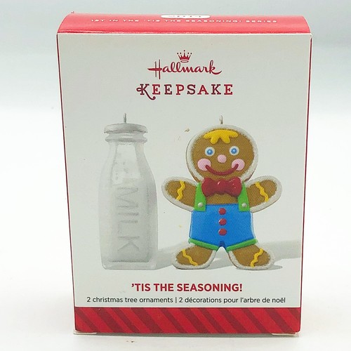 'Tis The Seasoning 2014 Hallmark Ornament Gingerbread Man & Milk - Picture 2 of 7