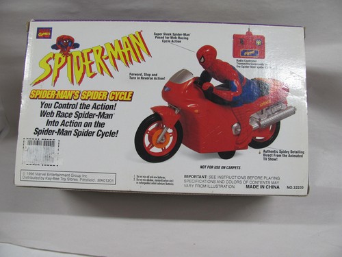 Vintage SPIDERMAN SPIDER CYCLE RADIO CONTROLLED REMOTE Looks New #134 - Picture 3 of 5