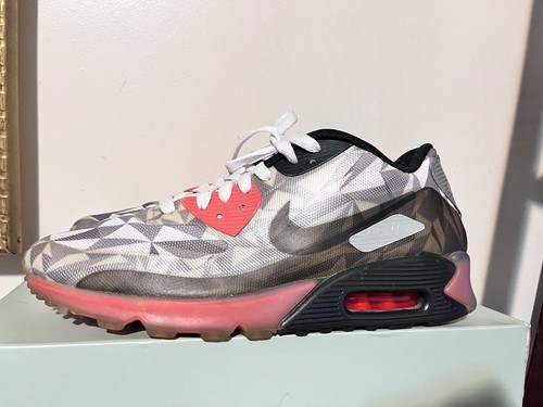 2013 Men Nike Air Max 90 Ice Dark Grey White Black Red Used Size 10 Rare OG NDS - Picture 1 of 10