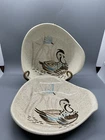 Pair Of Vintage Red Wing Bob White Quail 8" Round Handled Bowls