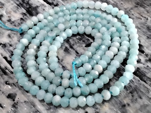 Natural Amazonite, Faceted Rondelle, 3x2mm, Approx 160pce. - Picture 1 of 4
