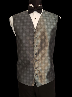 Men's Black Satin 5 Button Tuxedo Vest Bow Tie Fit all 37-50 Coat TUXXMAN Men's Black Satin 5 Button Tuxedo Vest Bow Tie Fit all 37-50 Coat TUXXMAN