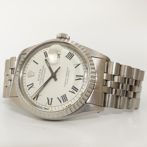 Rolex Datejust 36 White Roman "Buckley Dial" Stainless Steel Jubilee 16030