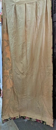 Curtains Drapes Barkcloth Vintage Flowers Bird Adjust-a-Drape Special Made 82" - Picture 8 of 9
