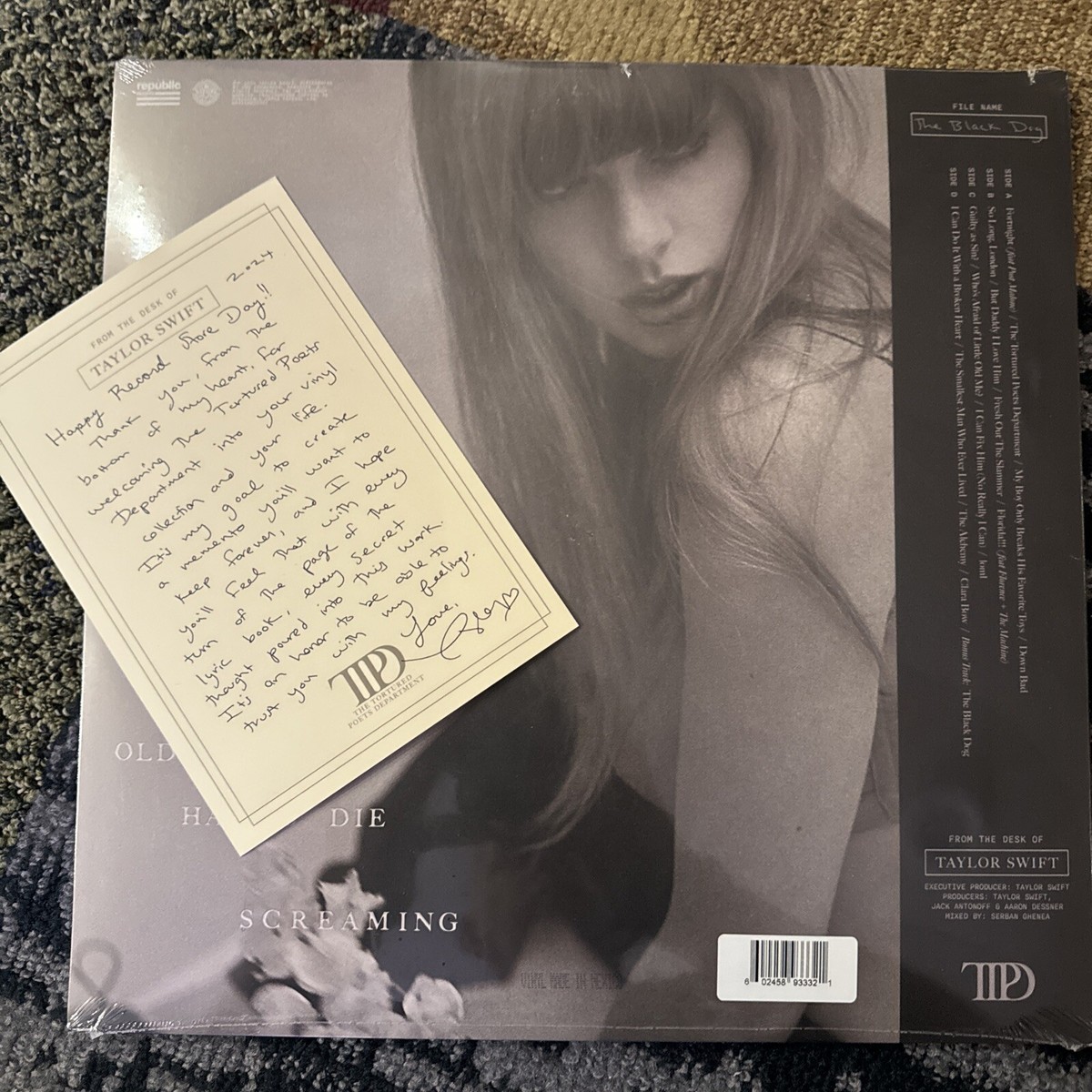 Taylor Swift THE TORTURED POETS DEPARTMENT Vinyl Card From