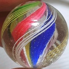 3/4" Early Vibrant  Bold Divided Core German Handmade Antique Marbles GP MM