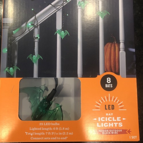 Hyde and Eek LED Bat Icicle Lights LED Indoor/outdoor 6 ft lighted length - Picture 2 of 3