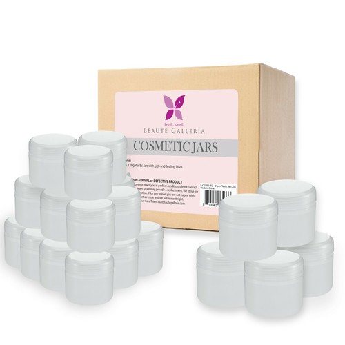 24 Pack White Translucent Cosmetic Plastic Cream Jars Containers with Lids - Picture 8 of 9