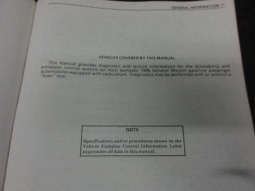 GM EXPERTEC 1986 Carbureted Driveability and Emissions Diagnostics Manual - Picture 4 of 7