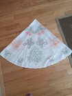 Toalhas de Mesa White Lace Round Tablecloth With Red and Green Christmas Design