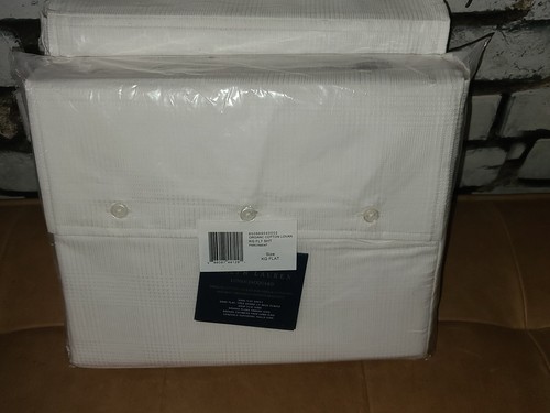 Ralph Lauren Lovan Jacquard Organic Cotton King Flat Sheet Studio White