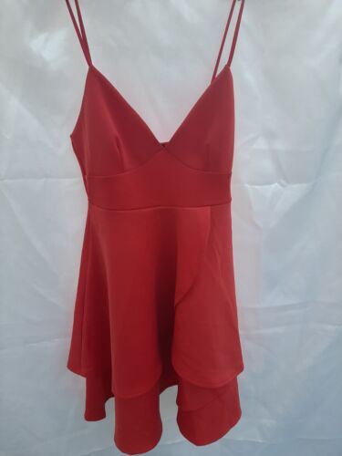 Fashion Nova dress small orange sleeveless layered made in USA