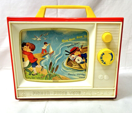 Vintage 1964 Fisher Price Two Tune Music Box TV London Bridge Row Your Boat - Picture 1 of 9
