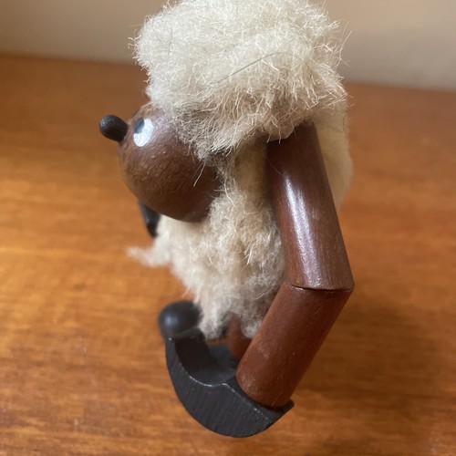 Large Kay Bojesen/Hans Bolling Style Wooden Monkey with Sheepskin cover 1970’s - Picture 3 of 10