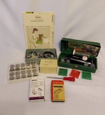 Vintage lot of Sewing Supplies Buttons Thread, Needles, Bobbins, Buttonholer