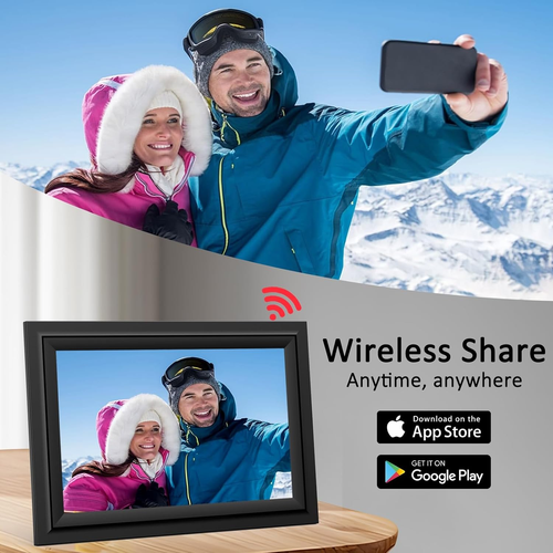 Digital Picture Frame, 10.1 Inch Wifi Digital Photo Frame Electronic, IPS HD To - Picture 3 of 12
