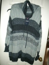 Chaps Woman knitted sweater in shades of blue with cowl neck NWT 1X