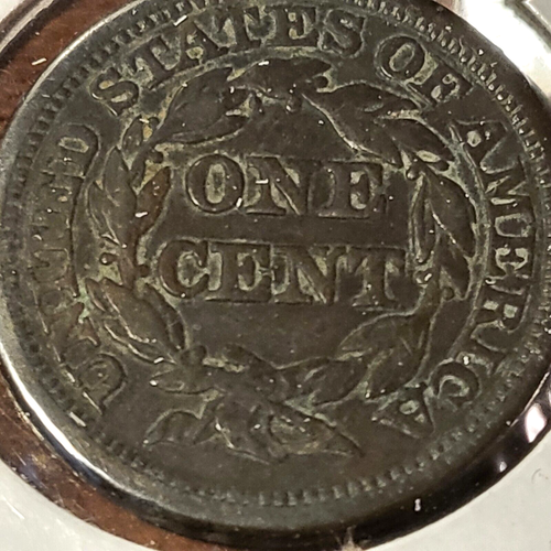 1844 Large Cent Braided Hair Cornet Large Cent #956 - Picture 2 of 3