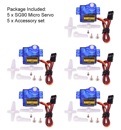 5 un./lote SG90 9G Micro Servomotor Para 6CH RC 250 450 Helicóptero Avión Coche - Imagen 12 de 12
