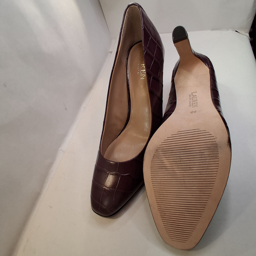 Lauren Ralph Lauren Camila Pumps Heels Burgandy Size 8B - Picture 10 of 14