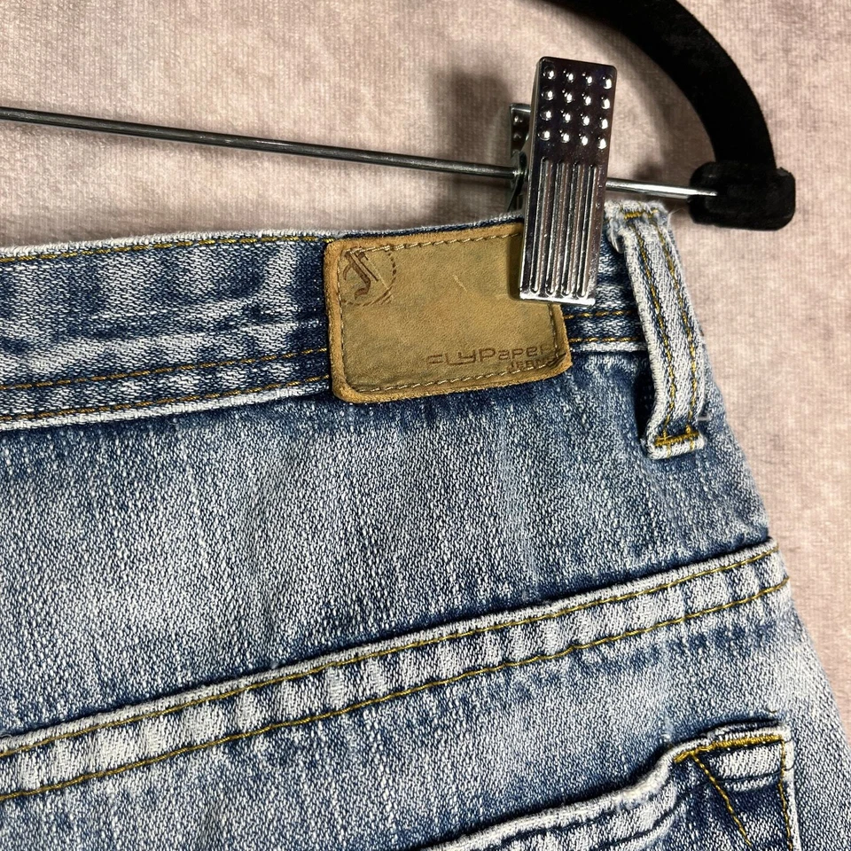 Pantalones Cortos Flypaper Para Hombre Talla 31 Azul Lavado Claro Denim Sueltos Años 90 Y2K Patinador Foto 4 de 4