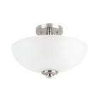 Contemporary Brushed Nickel Flush Mount Ceiling Light with Frosted Glass Shade