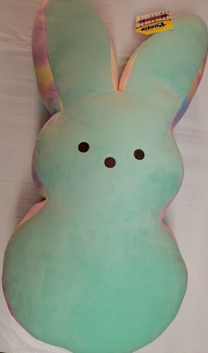 2022 Easter PEEPS Bunny Large 24" Plush Doll Sea Foam Green Rainbow Side Tie Dye