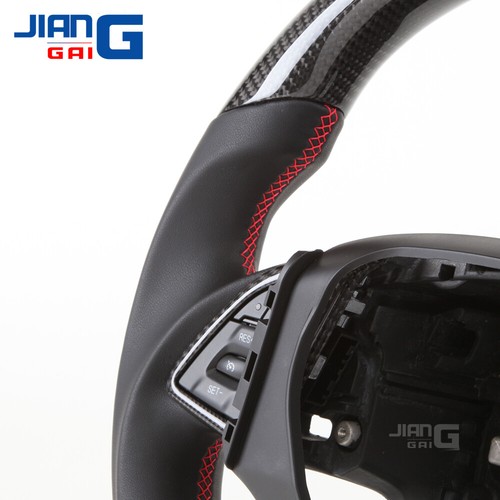 Real Carbon Fiber Sport Steering Wheel For Chevrolet Camaro 16-24 with CF Trim - Picture 8 of 11