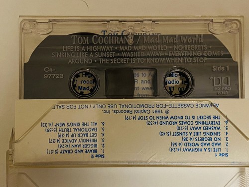 1991 tom cochrane mad mad world promo cassette never played - Picture 4 of 4