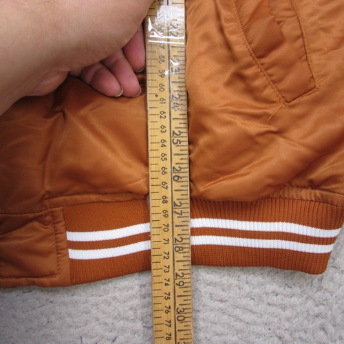 Giacca vintage Texas Longhorns uomo grande raso bomber Varsity NCAA starter - Foto 7 di 11