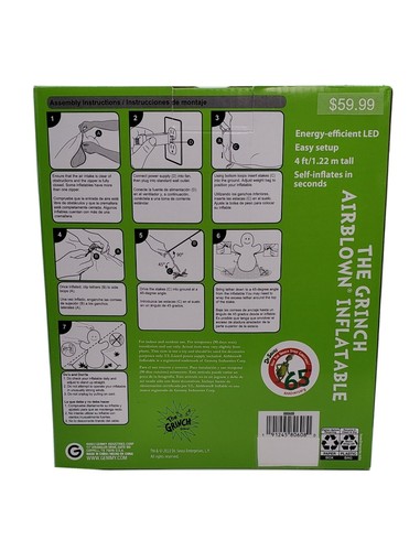 The Grinch 4 Foot Outdoor Airblown Inflatable By Gemmy - Bild 8 von 9