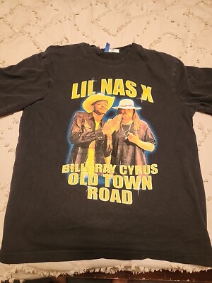 Lil Nas X & Billy Ray Cyrus Old Town Road SZ S  Adult T-Shirt Black