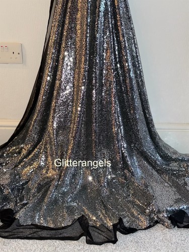 Sparkling 3mm Sequin Tulle Fabric 58” Wide Stretch net backdrop dress - Picture 37 of 106