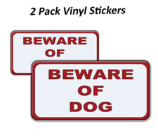 Beware of Dog 2-Pack Vinyl Decal Sticker for Cars Van Bumper Wall Laptop Phone