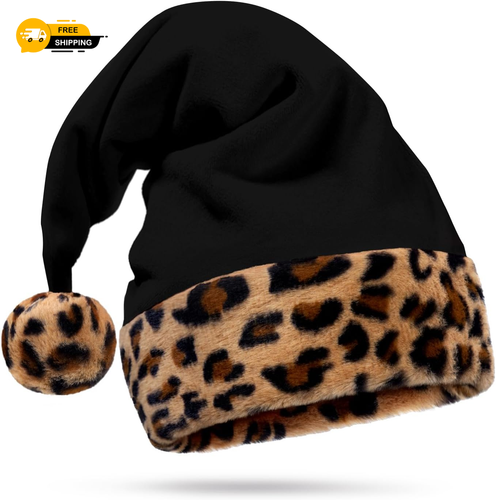 Cappello di Babbo Natale tutto nero pelliccia sintetica bordo nero gotico accessorio natalizio gotico cappello natalizio - Foto 7 di 19