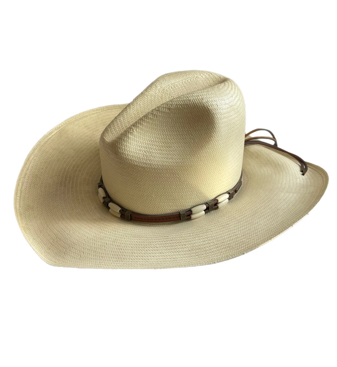 RESISTOL CISCO 4XX SHANTUNG STRAW COWBOY HAT LONG OVAL 56 7 USA WESTERN NATURAL