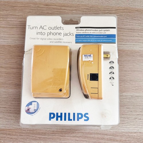 Philips Wireless Phone Modem Jack System PH0900 Turn AC Outlets to Phone Jacks - Afbeelding 1 van 11