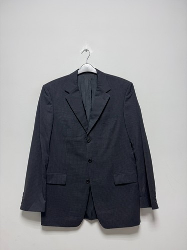 Giacca blazer uomo Hugo Boss grigio lana a righe taglia 102 EU50 UK40 - Foto 2 di 6
