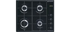 Piano Cottura 4 Fuochi Nero Smeg a Gas 60 cm Incasso S64SN Serie Selezione