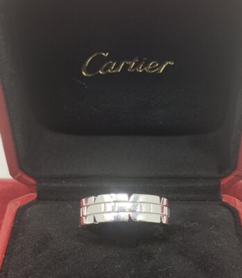 Cartier 18k Tank Francaise Ring Size 8.5 in White Gold with Cartier Packaging eBay