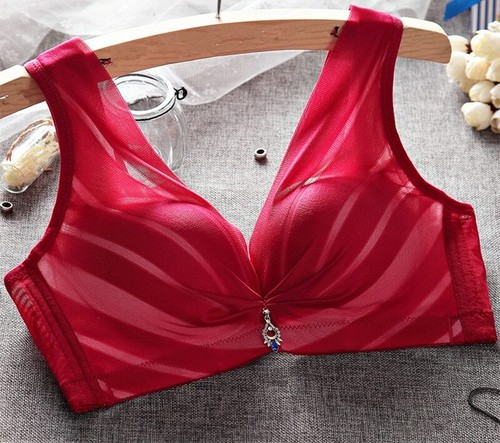 Women Sport Bra Full Cup Sports Push Up Wireless Adjustable Lace Bra B C D Cup - Picture 12 of 16