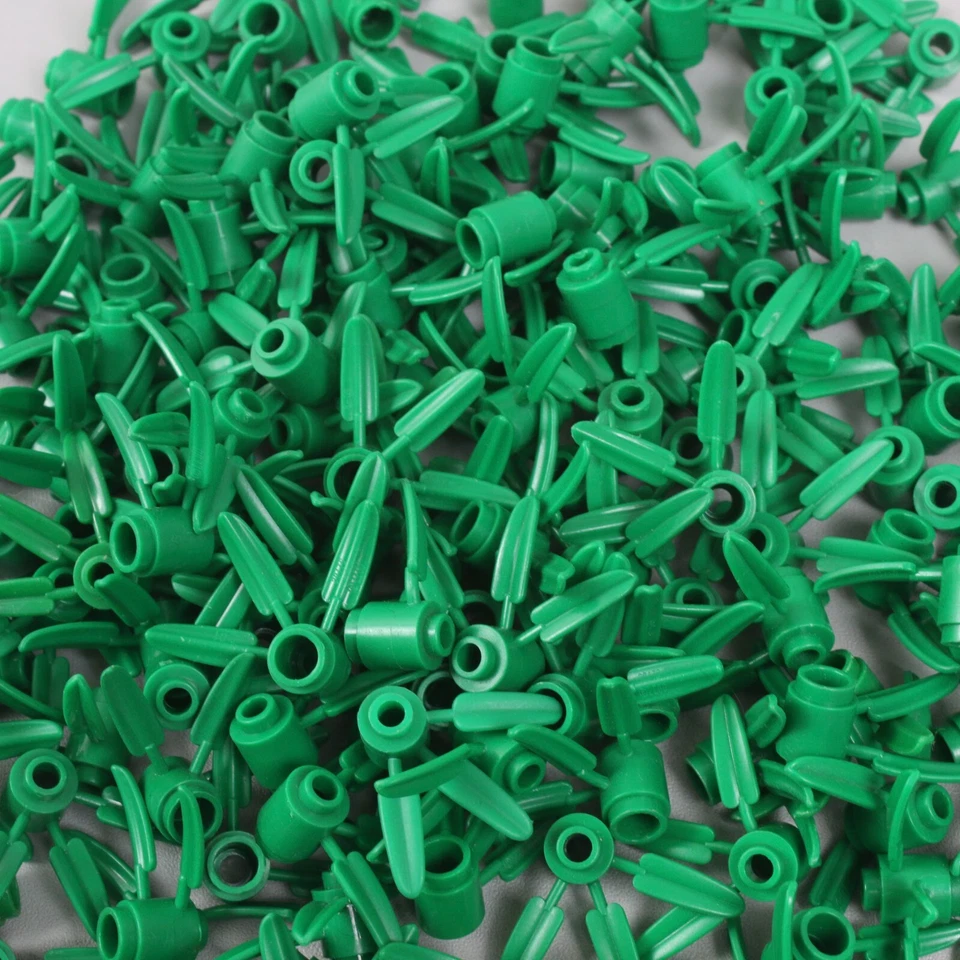 Lego 30176 Green Plant Brick Round 1 x 1 w/3 Bamboo Leaves x 10