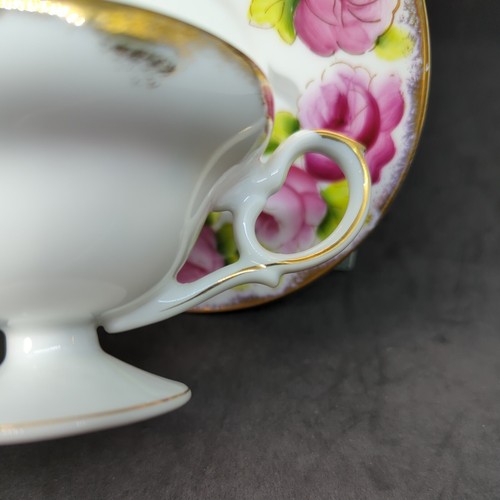 Vintage Riviera Porcelain Cup & Saucer Pink Roses with Gold Made in Japan  - Picture 4 of 12