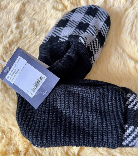 GAP Men’s Slippers / Socks Cozy Pull-on Non Slip XS 6-7 Black Gray Knitted NWT - Picture 5 of 8