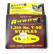 Vintage Arrow T-50 Staples 5/16” 8mm (1250 Count) NEW