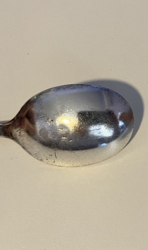 Cucchiaio vintage Oneida piatto argento bambino motivo floreale - Foto 7 di 8