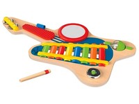 Playtive Holz Kinder Musik-Set Musikinstrument 6 In 1 Gitarre Xylophon Echtholz