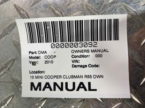 10 MINI COOPER CLUBMAN R55 OWNERS MANUAL - Bild 5 von 5