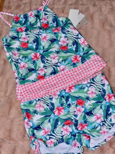 Tommy Bahama Big Girls Rush Guard Bathing Suit 2pc Set Size 14 UPF 50 NEW!!!